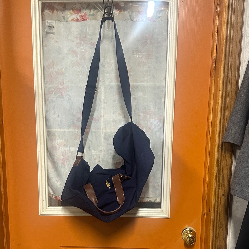 Ralph Lauren Navy and Brown Shoulder Bag